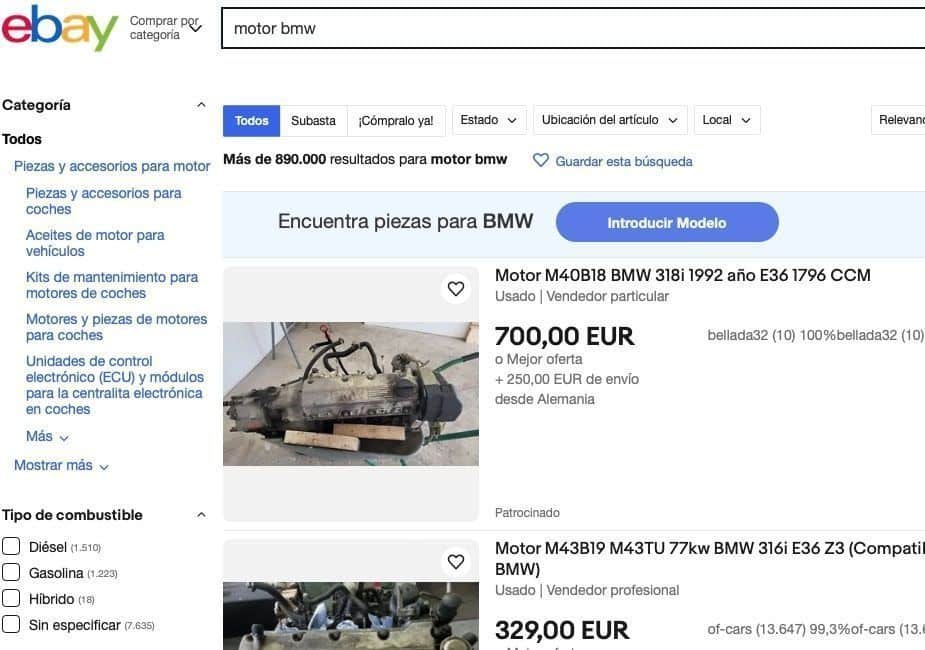 Podemos comprar el motor de desguace de ebay