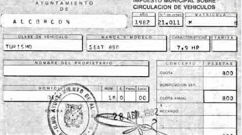 Impuesto de circulación pendiente de pagar