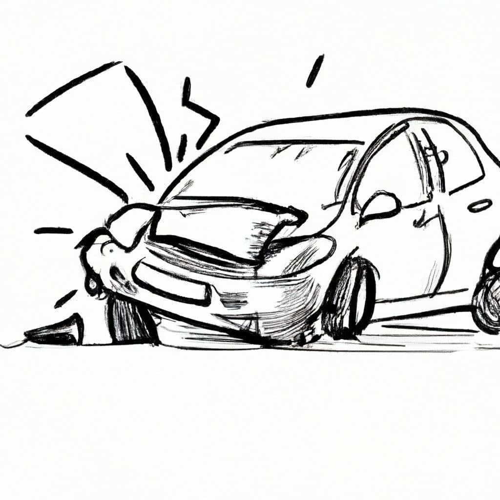 dibujo coche accidentado