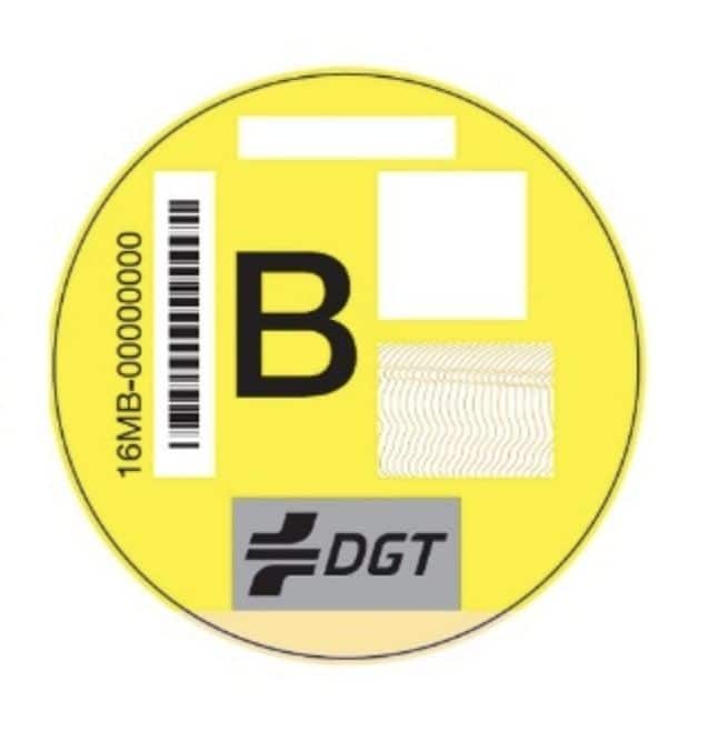 etiqueta b amarilla dgt